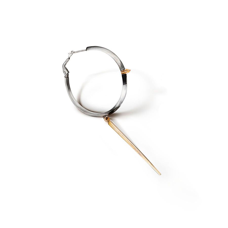 'Solis' single earring with large hoop and pendant SOLIS | OR2 G SPADAGN BRO